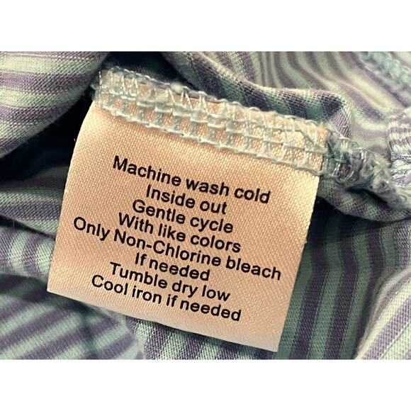 Peter Millar Golf Polo Shirt Men’s Blue Striped Isleworth 100% PIMA Cotton EUC - Picture 5 of 6